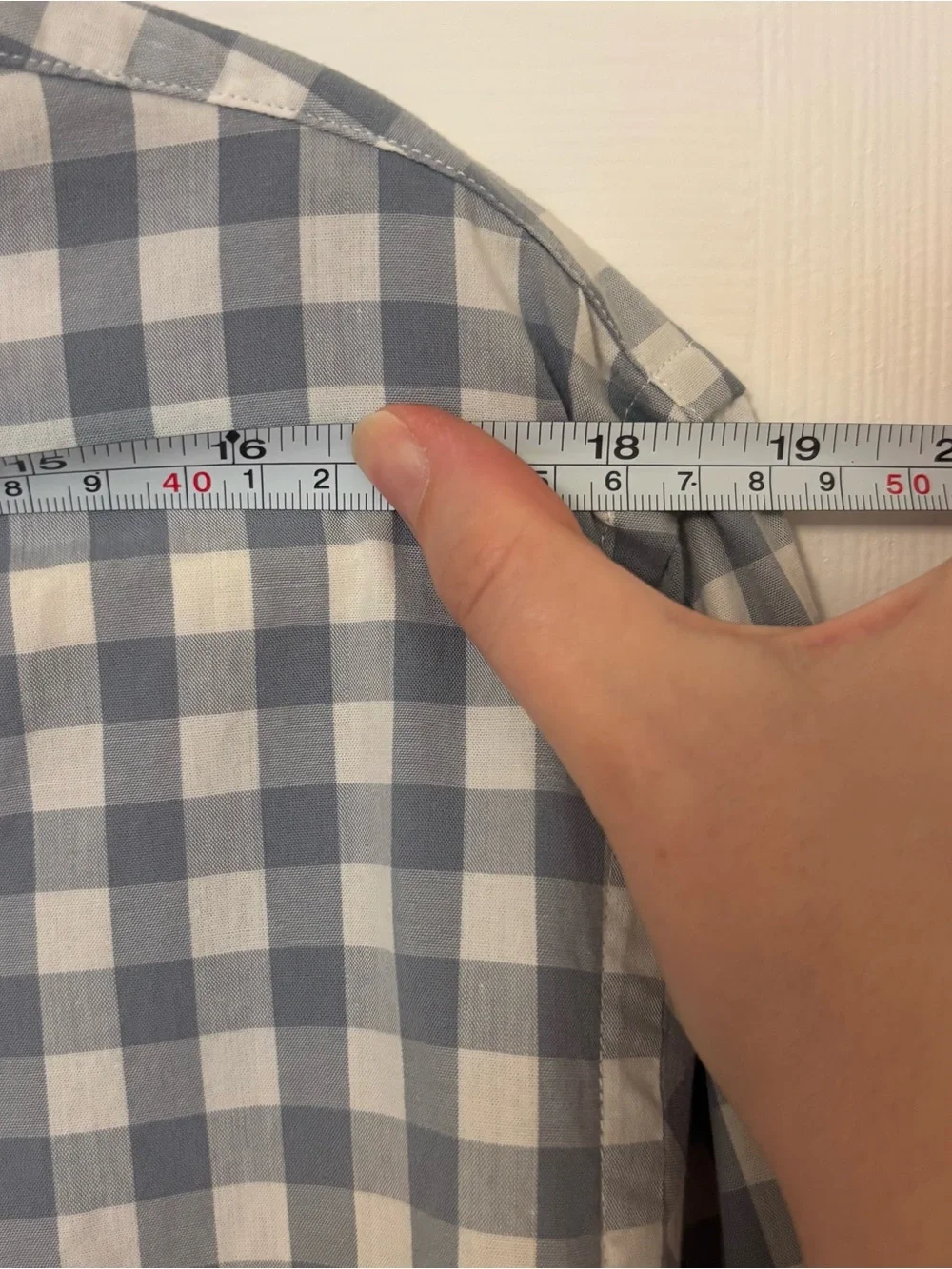 J. Crew Men's Blue and White Gingham Button-Down Shirt